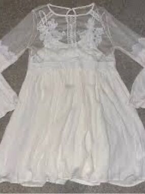 Altar'd State White Lace Empire-Waist Dress